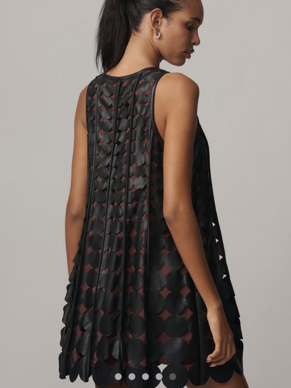 Maeve faux leather swing Mini Dress